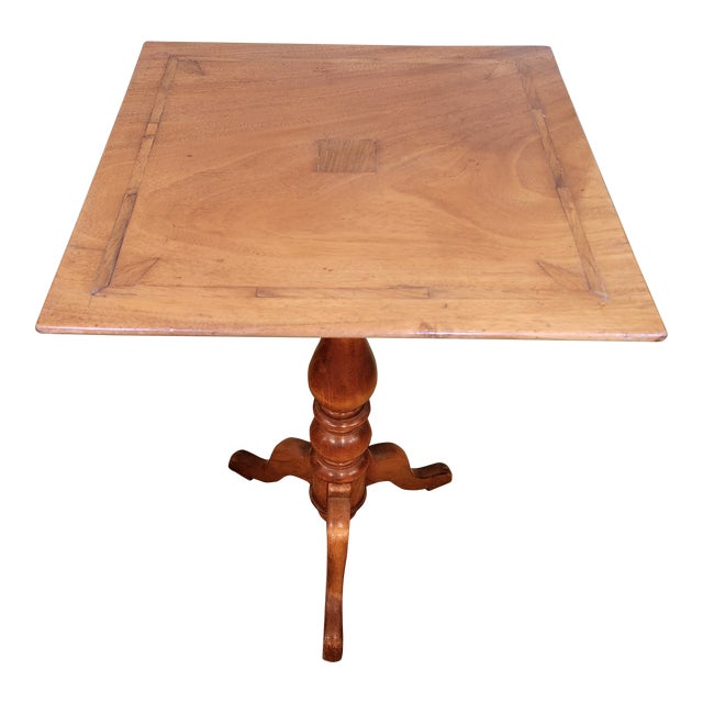 Antique Square Mahogany Tripod Table From England For Sale