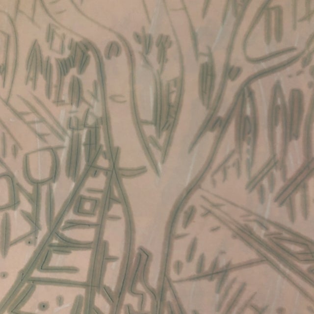 Abstract Original Vintage Peter Duncan Abstract Encaustic Mixed Media 1980’s Painting “Row House Street Brooklyn” For Sale - Image 3 of 5