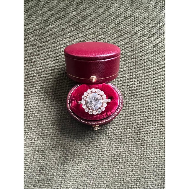 Bochic “Vintage” Fancy Chocolate, Greenish Diamond 18K Rose Gold Halo Ring For Sale - Image 13 of 13