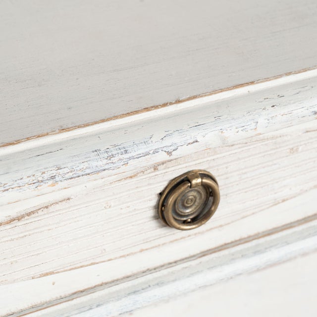 Wood 19th Century Swedish White Gustavian Pine Sideboard Buffet For Sale - Image 7 of 18