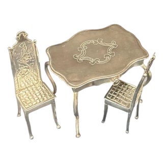 Late 19th Century Miniature "Hallmarked " Furniture - Set of 3 For Sale