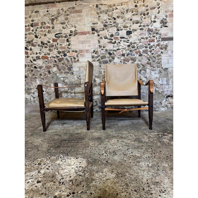 KK47000 Safari Chairs in Leather attributed to Kaare Klint for Carl Hansen & Søn, 2010s, Set of 2 For Sale - Image 13 of 18