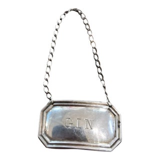 Sterling Silver Decanter Label by William Benjamin, Circa 1900 For Sale