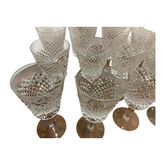 Traditional 1970s Set of 14 Water Goblet Alana by Waterford Crystal Discontinued For Sale - Image 3 of 10