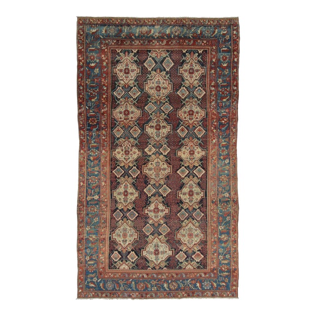 Antique Bakhtiari Tribal Rug With Geometric Medallion and Patterns - Rug & Kilim For Sale