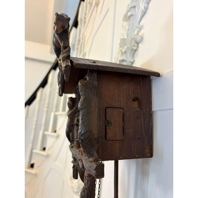 Antique Black Forest Carved Bear Cuckoo Clock, 1880 For Sale - Image 14 of 18