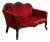 Mid 20th Century The Chateau Salon: Custom French Louis XV Rococo Revival Crimson Velvet Settee For Sale