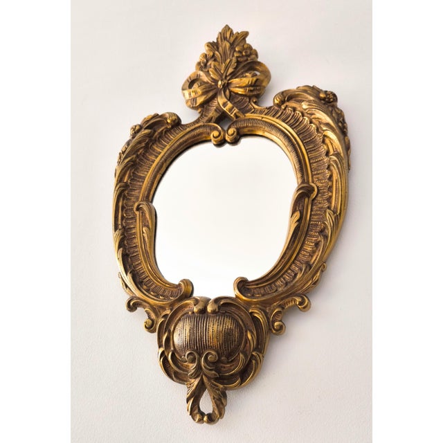French Early 20th Century French Louis XVI-style Bronze Cornucopia Mirror For Sale - Image 3 of 12