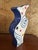 Postmodern 1990s Ceramic Art Vase With Swirl and Dot Pattern and Blue Sides For Sale - Image 3 of 10