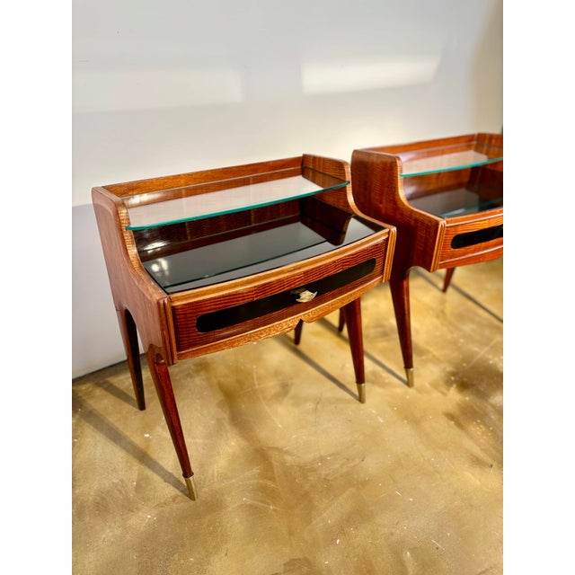 Bedside Tables in the style of Paolo Buffa, Milan, Italy, 1960, Set of 2 For Sale - Image 6 of 17