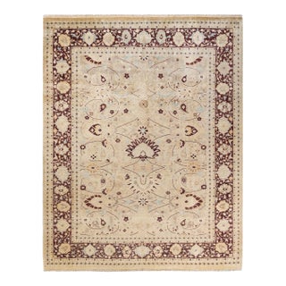 Mogul, One-of-a-Kind Hand-Knotted Area Rug in Ivory, 8' 2" x 10' 2" For Sale
