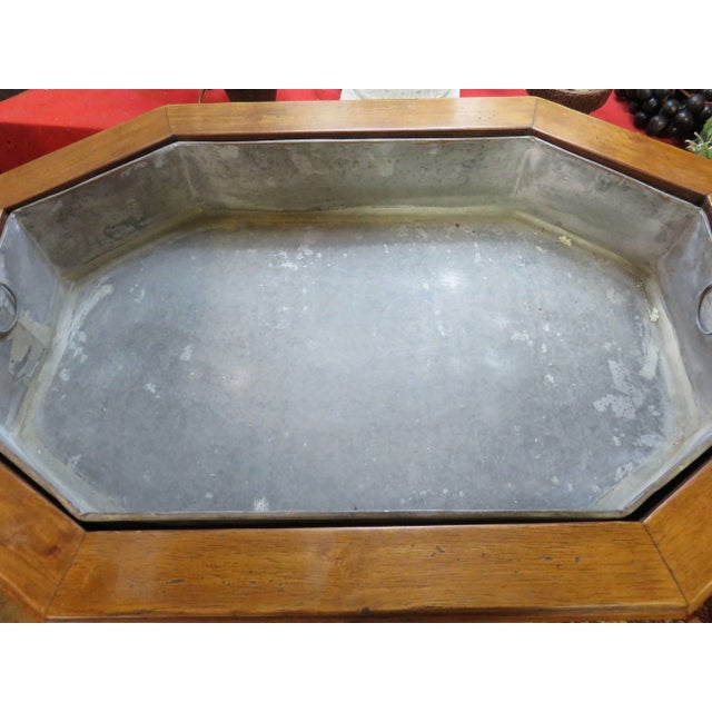 Empire Walnut & Zinc Planter, 1980s For Sale - Image 11 of 12