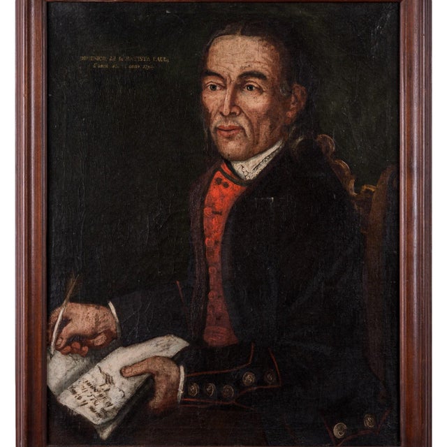 An Italian portrait of Domenico, son of the late Battista Paul, painted at the age of fifty-three, 1798. The half-length...