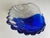 1980's Cobalt Blue and Transparent Textured Art Glass Seashell Bowl For Sale - Image 4 of 7