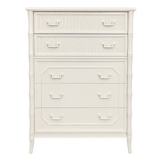 Vintage Lenoir House by Broyhill Faux Bamboo High Chest Dresser For Sale