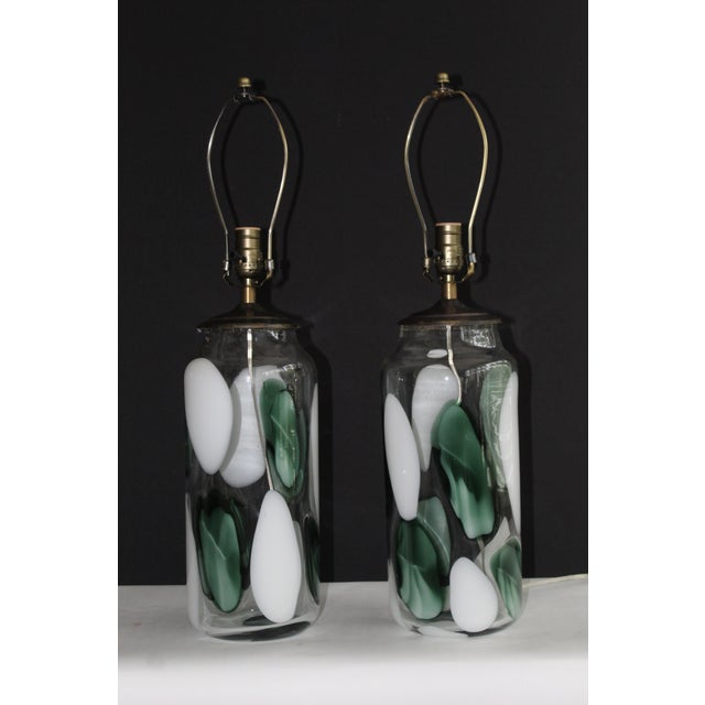 Mid 20th Century Seguso Style Murano Lamps - a Pair For Sale - Image 4 of 12