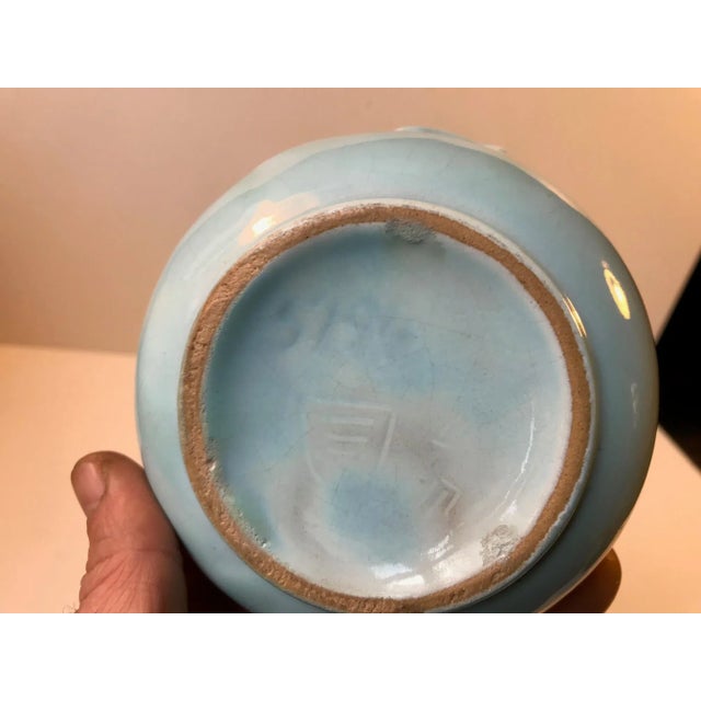 1940s Danish Light Blue Ceramic Cherub Vase by Michael Andersen, 1940s For Sale - Image 5 of 6