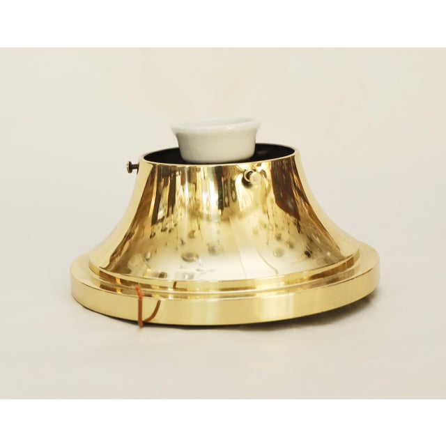Metal Art Nouveau Ceiling Lamps in Brass and Glass, 1890s, Set of 2 For Sale - Image 7 of 10