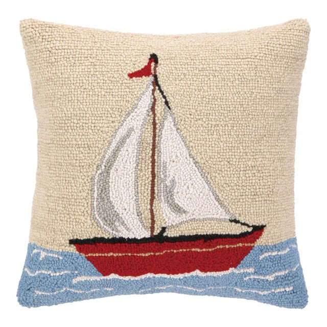 100% wool hooked pillow 100% velvet backing Includes polyester insert, zipper closure 16X16" throw pillow