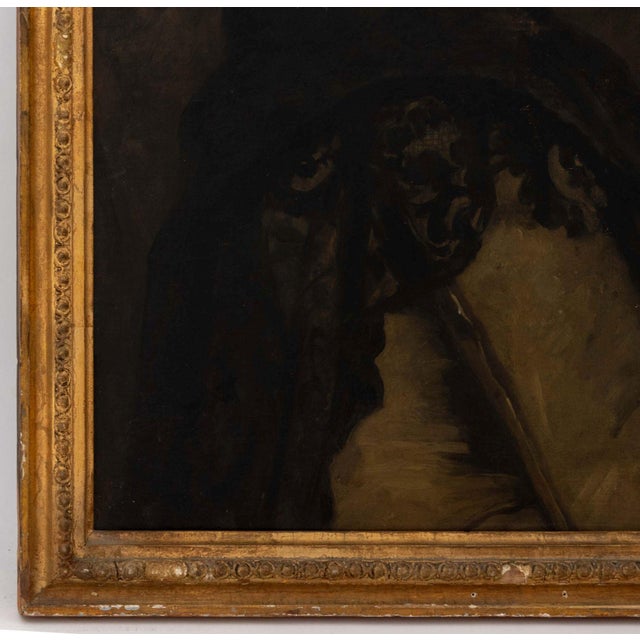 Textile Heinrich Weber Portrait of a Lady Oil on Canvas For Sale - Image 7 of 8