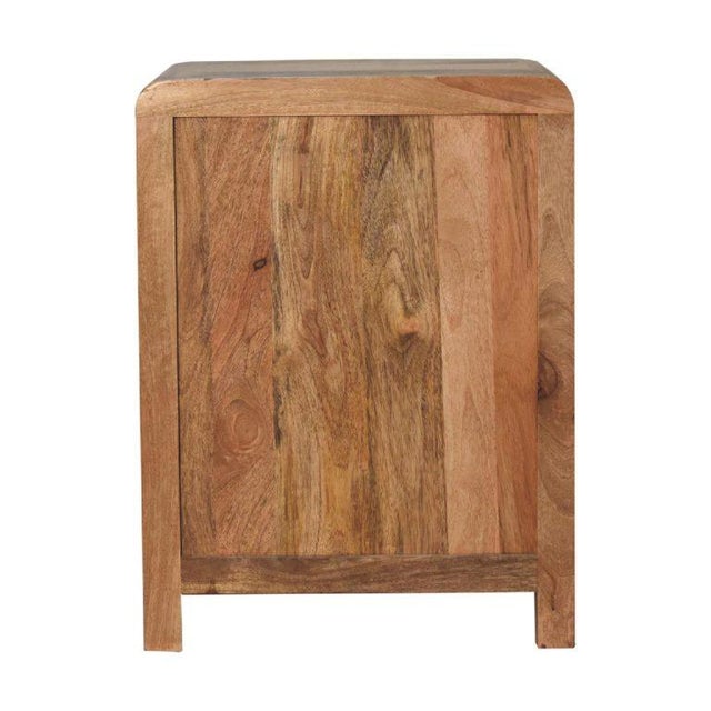 Wood Solid Mango Wood 3-Drawer Bedside Table For Sale - Image 7 of 8