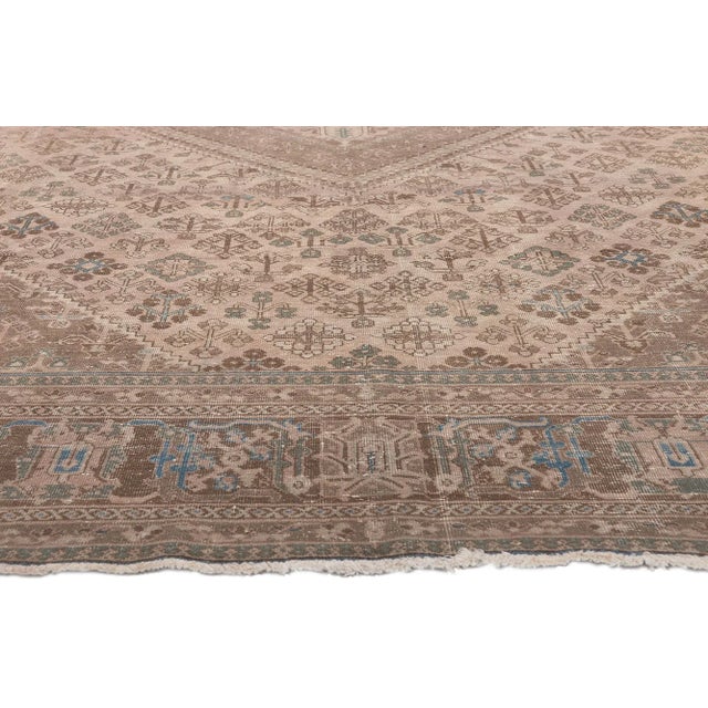 Early 20th Century Distressed Faded Antique Persian Rug, 10'00 X 13'06 For Sale - Image 4 of 10