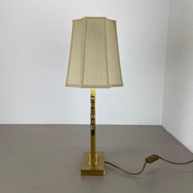 Hollywood Regency Hollywood Regency Brass and Acrylic Glass Table Light from WKR Lights, Germany, 1970s For Sale - Image 3 of 18