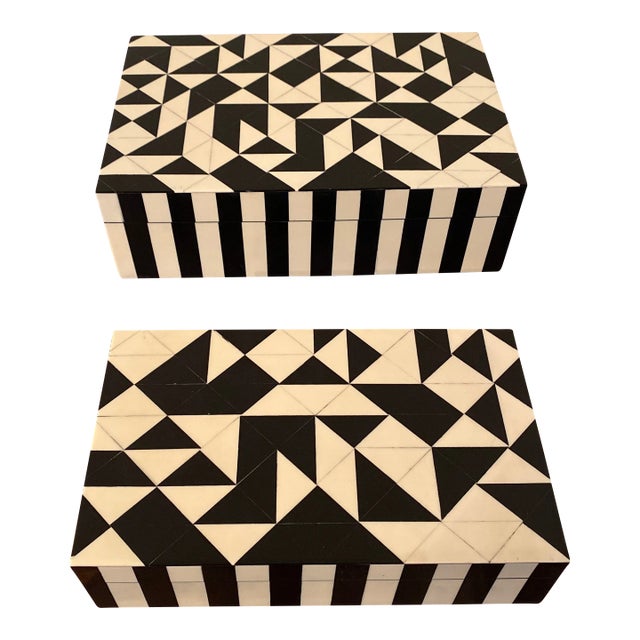 Art Deco Style Geometrical Nesting Box- a Pair For Sale