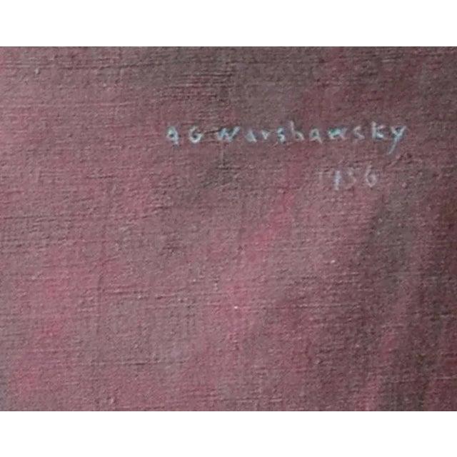 Portraiture Abel George Warshawsky "Claude Wolf" 1956 Portrait Oil Painting For Sale - Image 3 of 3