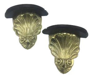 Brass Wall Brackets, a Pair