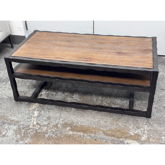 Bassett Furniture Wood + Metal Tiered Coffee Table For Sale - Image 9 of 12