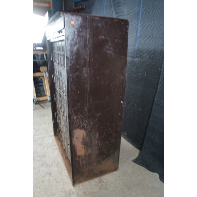 Metal Antique NCR National Cash Register Industrial Iron Steel Patent File Cabinet For Sale - Image 7 of 12