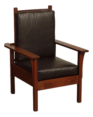 Antique Mission Oak and Leather Reclining Morris Chair