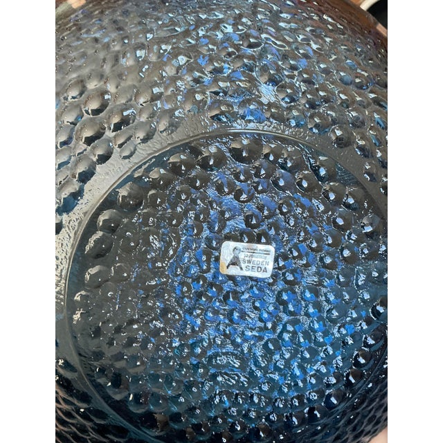 Vintage Mid Century Modern Swedish Scalloped Glass Bowl For Sale - Image 4 of 12