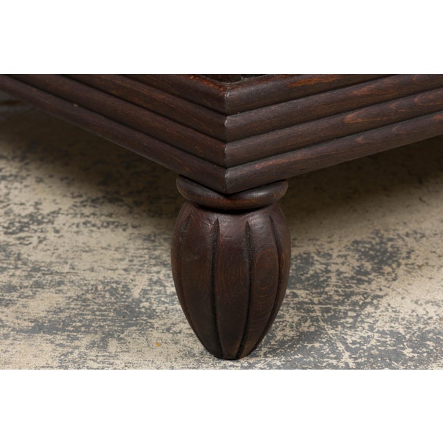 1930s French Art Deco Oak Canape in Faux Leather For Sale - Image 11 of 18