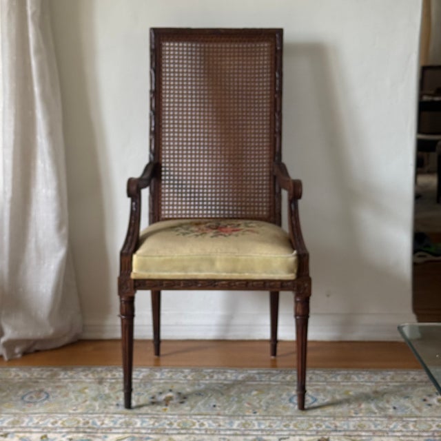 Vintage Neoclassical Cane Back Dining Chairs by Karges, Set of 8 For Sale - Image 9 of 11