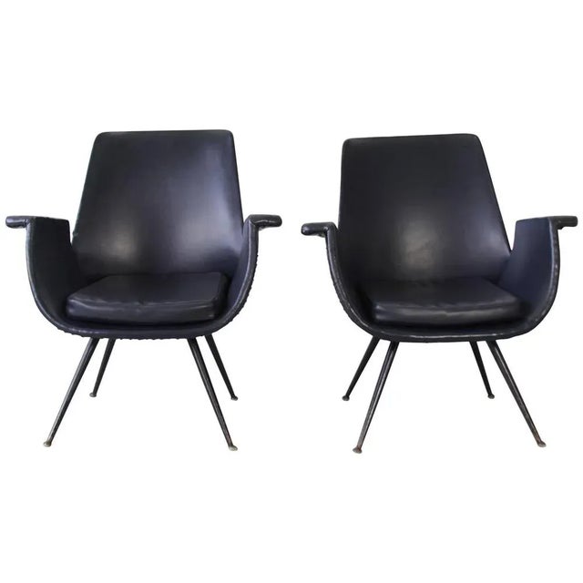 Set of Black Armchairs by Gastone Rinaldi for Rima, 1950s For Sale - Image 18 of 18