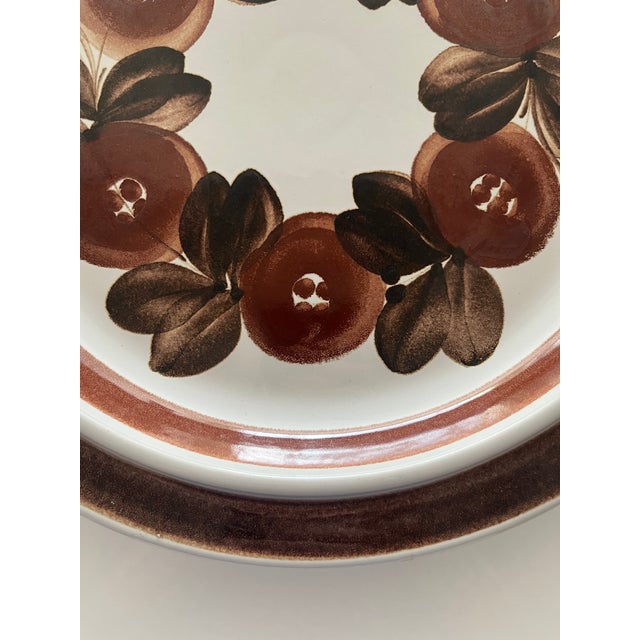 1970s Vintage 1970s Arabia of Finland Rosmarin Brown Round Serving Platter For Sale - Image 5 of 8