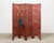 Chinoiserie Chinese Export Four Panel Red Lacquered Chinoiserie Gilt Screen For Sale - Image 3 of 18