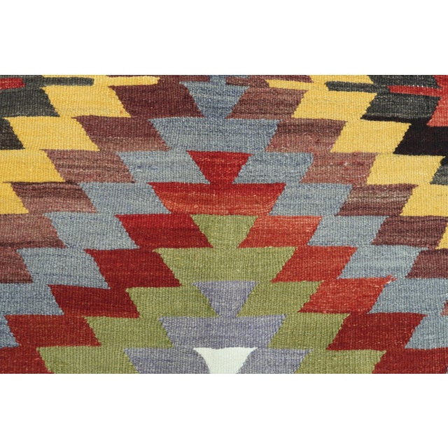 Wine Vintage Turkish Kilim Rug- 6′4″ × 8′11″ For Sale - Image 8 of 13