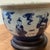 Ink Blue Antique Chinese Kangxi Style Blue & White Glazed Jardiniere Qing Dinasty (1644-1912) on Wood Base For Sale - Image 8 of 12