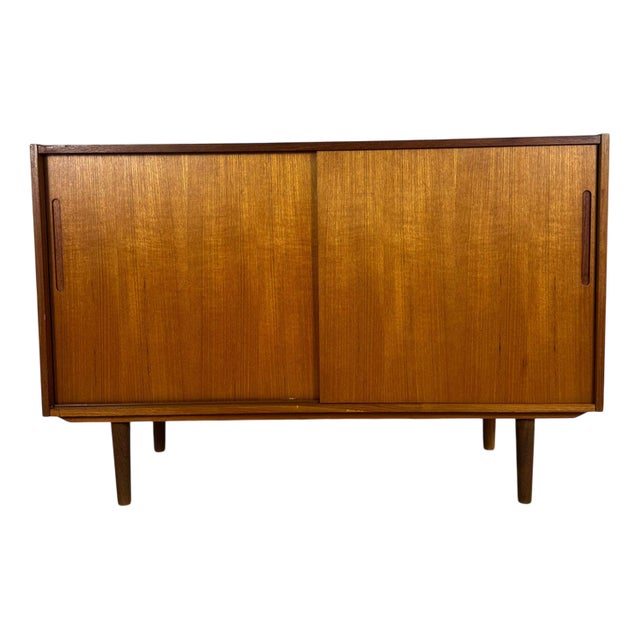 Vintage Danish Teak Sideboard with Sliding Doors, 1960s For Sale