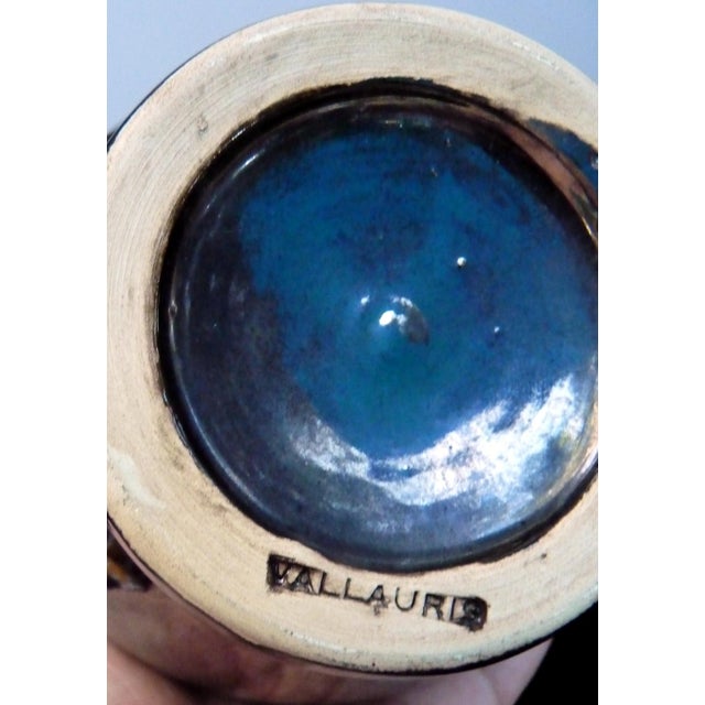 Vintage Mid-Century Vallauris French Abstract Ceramic Drip Glaze Vase For Sale - Image 4 of 7