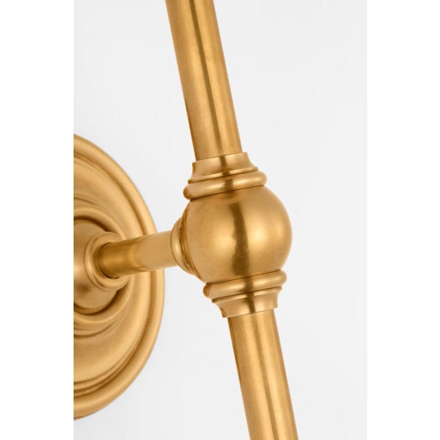 Classic 27" Tail Sconce in Antique-Burnished Brass with Linen Shade Designer: Chapman & Myers Finish: Antique-Burnished...