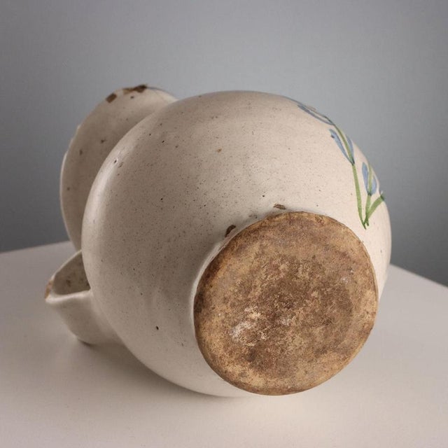 Majolica Jug with Ribbon Handle For Sale - Image 9 of 10