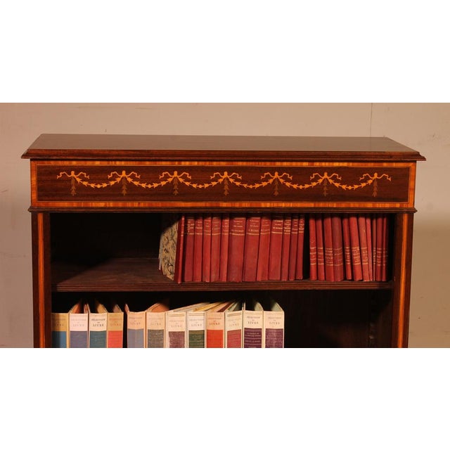 Open Bookcase in Mahogany with Inlays For Sale - Image 3 of 13