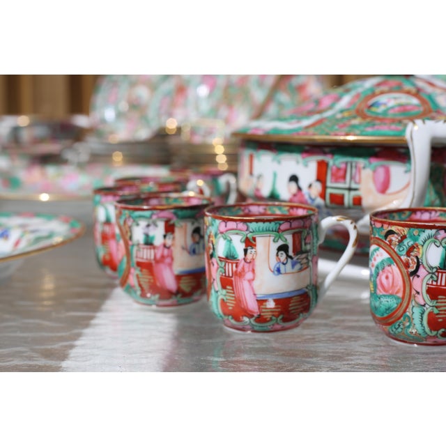 Incredible Collection of Vintage Chinese Rose Medallion Dinnerware