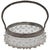 Murano Glass Basket with Silver-Toned Frame & Hobnail Design, Italy For Sale - Image 5 of 5
