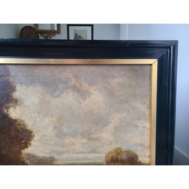 James T. Breen Antique 19th Century Oil Painting Moody Pastoral Landscape With Cows For Sale - Image 11 of 17