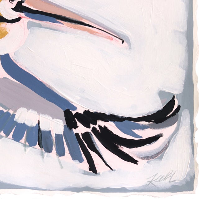 2020s Fly High - Abstract Soft Palette Bird Painting on Paper Original Artwork by Kellie Newsome For Sale - Image 5 of 6